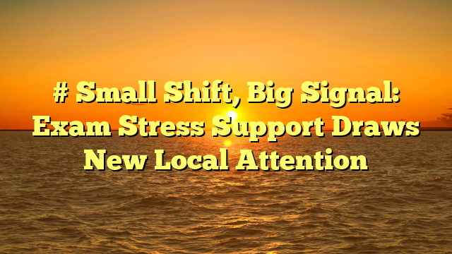 # Small Shift, Big Signal: Exam Stress Support Draws New Local Attention